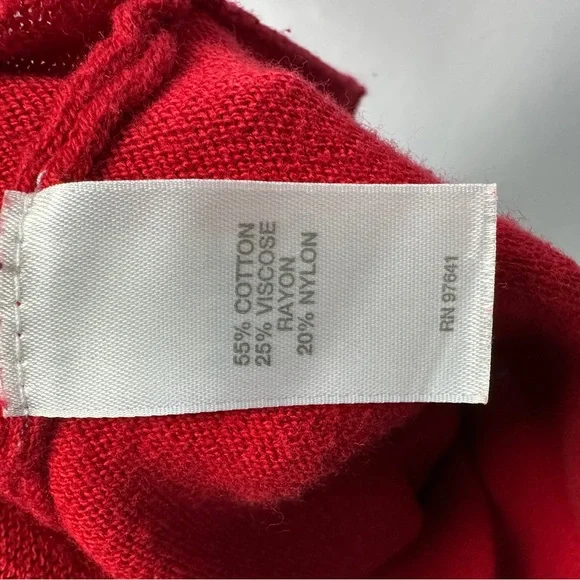 Red Crew Neck Sweater J. Jill Size Small Petite Cotton - Picture 6 of 7